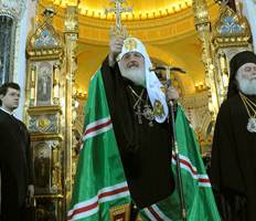 Патриарха Кирилла встречали паломники со всей Украины у мощей Ильи Муромца